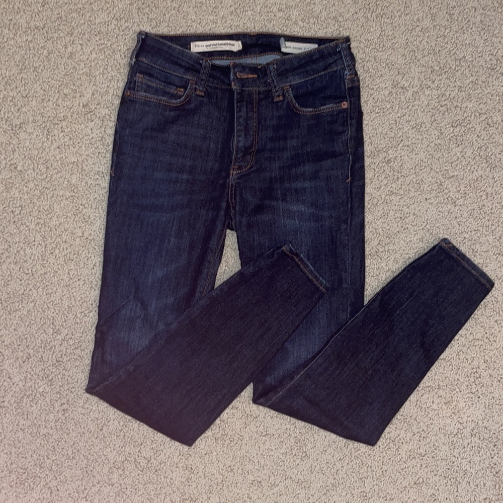 Anthropologie pilcro jeans high rise legging dark wash size 26